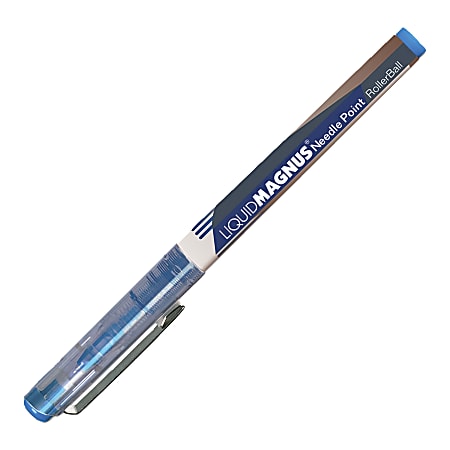SKILCRAFT® AbilityOne Free Ink Rollerball Needlepoint Pens, Fine Point, 0.5 mm, Blue, Pack Of 12 Pens