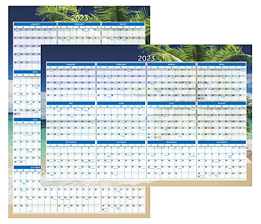 Office Depot Brand Reversible Erasable Wall Calendar 36 x 24 Paradise  January To December 2023 ODUS2201 001 - Office Depot