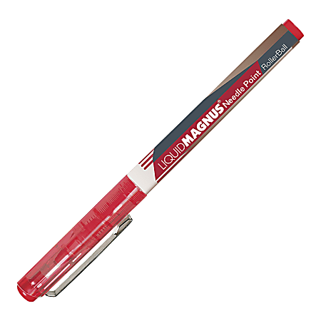 SKILCRAFT® AbilityOne Free Ink Rollerball Needlepoint Pens, Medium Point, 0.7 mm, Red, Pack Of 12 Pens