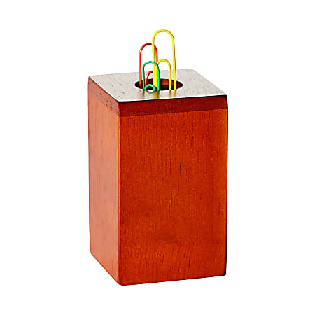 Rolodex® Wood Tones™ Paper Clip Holder, Mahogany