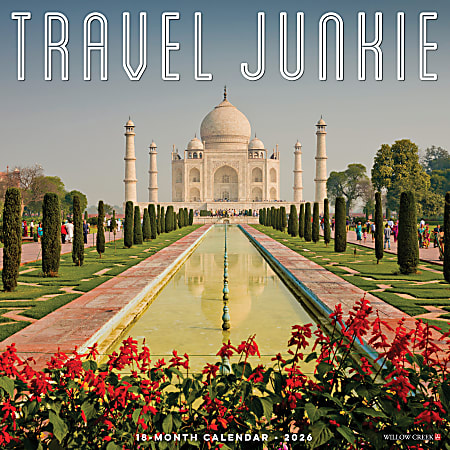 2026 Willow Creek Press Scenic Monthly Wall Calendar, 12" x 12", Travel Junkie, January To December, 52990