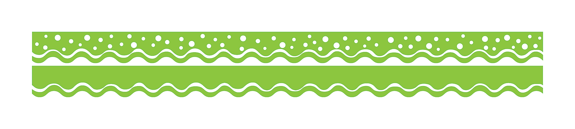 Barker Creek Scalloped-Edge Double-Sided Borders, 2 1/4" x 36", Lime, Pack Of 13