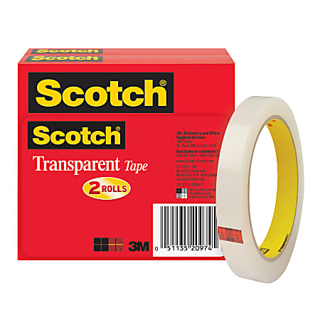 Scotch® Transparent Tape, 1/2" x 2592", Clear, Pack