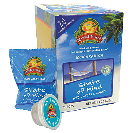 Margaritaville Coffee AromaCups, State Of Mind, Single-Serve Cups, Box Of 20