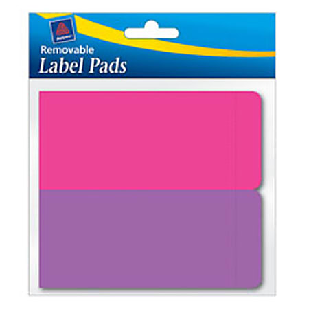 Avery® Removable Adhesive Label Pad, 2" x 4", Assorted Neon Colors, Pack Of 80 Labels