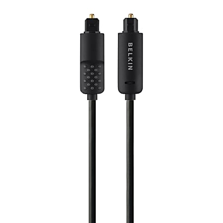 Belkin Fiber Optic Audio Cable - 6 ft Fiber Optic Audio Cable for Audio Device, MacBook Pro, Mac mini, MacBook, Receiver - First End: Toslink Digital Audio - Male - Second End: Toslink Digital Audio - Male - Black - 1 Each