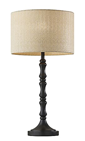 Adesso® Laredo Table Lamp, 26"H, Natural Shade/Black Base