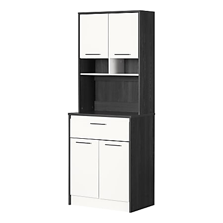 South Shore Myro 29"W Pantry Cabinet, Gray Oak/White