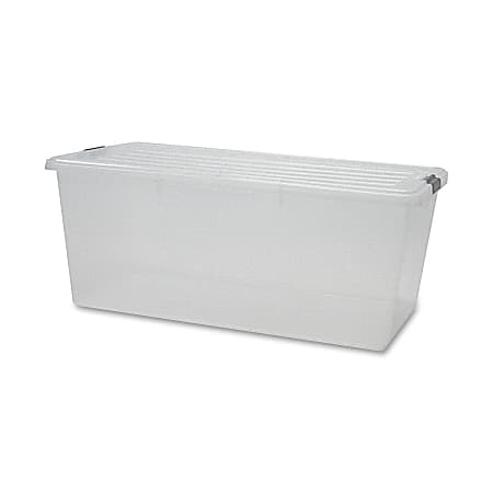 Wham Plastic Storage Shelf Boxes Clear Stackable Containers with Clip Lid 