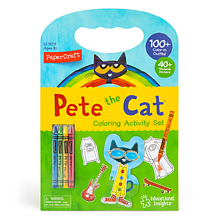 Educational Insights Papercraft Pete The Cat Coloring Activity Set