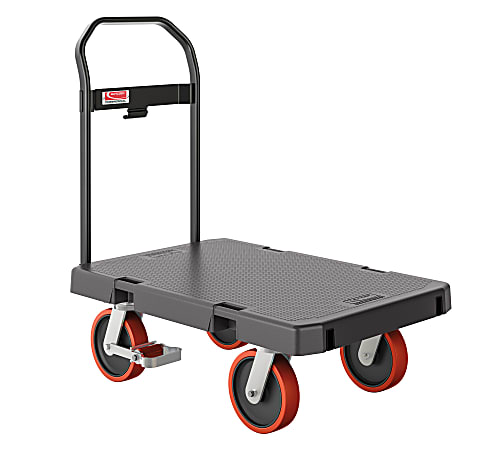 Suncast Commercial Standard-Duty Resin Platform Truck, 40”H x 24”W x 36”L, Gray