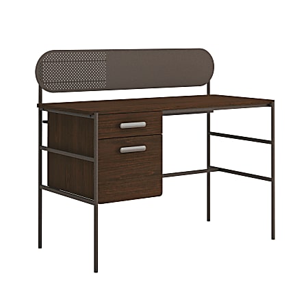 Sauder® Radial 47"W Single-Pedestal Computer Desk, Umber Wood