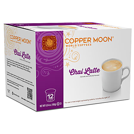 Copper Moon® World Coffees Chai Latte Pods, Carton Of 12