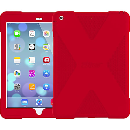 The Joy Factory aXtion Edge for iPad Air - For Apple iPad Air Tablet - Red Honeycomb - Shock Proof, Drop Resistant, Ding Resistant, Scratch Resistant - Silicone - 48" Drop Height