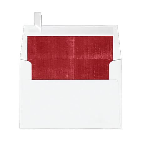LUX Foil-Lined Invitation Envelopes A4, Peel & Press Closure, White/Red, Pack Of 500