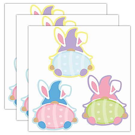 Eureka Paper Cut-Outs, Easter Gnomes, 5-1/2” x 5-1/2”, 36 Cut-Outs Per Pack, Bundle Of 3 Packs