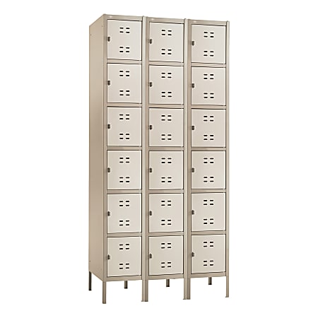 Safco® Storage Lockers, 6-Box, Bank Of 3 Lockers,