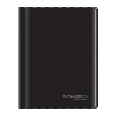 Mead Cambridge Limited 30% Recycled Refillable Business Notebook, 6 1/2" x 9 1/2", 1 Subject, College Ruled, 50 Sheets, Black