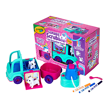 Crayola Scribble Scrubbie Pets! Pet Grooming Truck Set, Set Of 7 Pieces