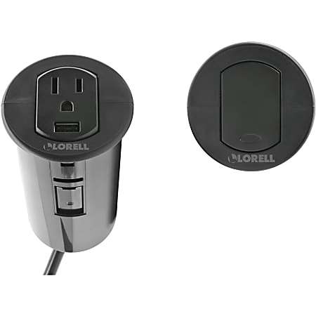 Lorell Grommet Mount 3-prong Power Socket - 125 V AC / 15 A Desk Mountable - 1 Pack
