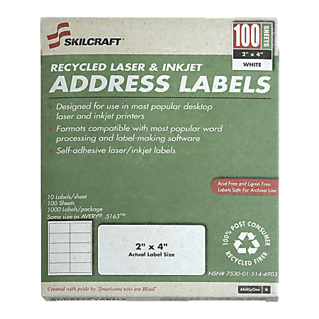 White Laser Address Labels, NSN5144903, 2