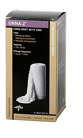 Medline Unna-Z Zinc-Oxide Impregnated Gauze Bandage, 3" x 10 Yd., White