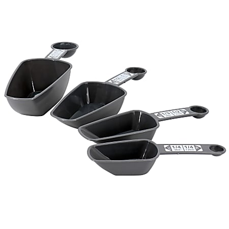 Oster Bluemarine 4-Piece Dual-Function Plastic Measuring Scoops, Gray