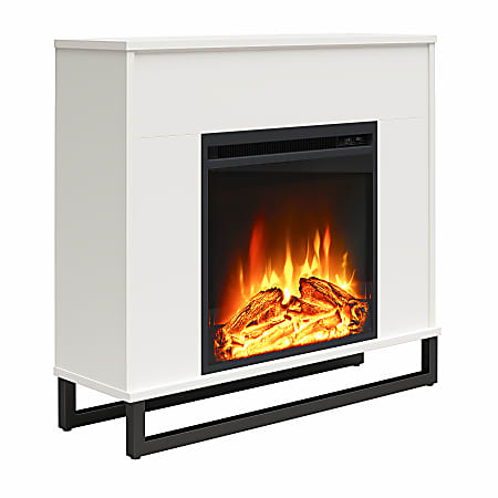 Ameriwood Home Ratcliff Electric Fireplace Mantel, 29-1/8”H x 31-11/16”W x 9-3/4”D, White