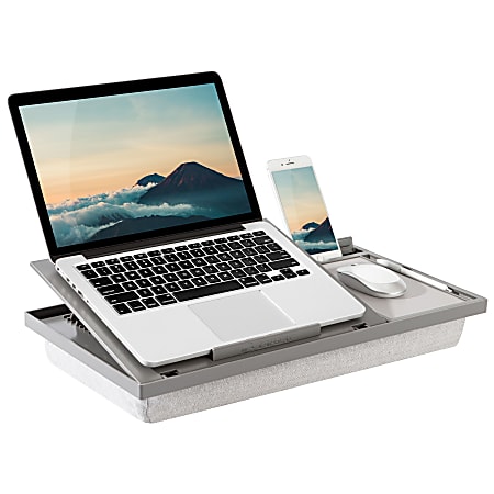 LapGear Ergo Pro Lap Desk, 3-1/8" x 20-1/2" x 10-1/2", Gray Herringbone