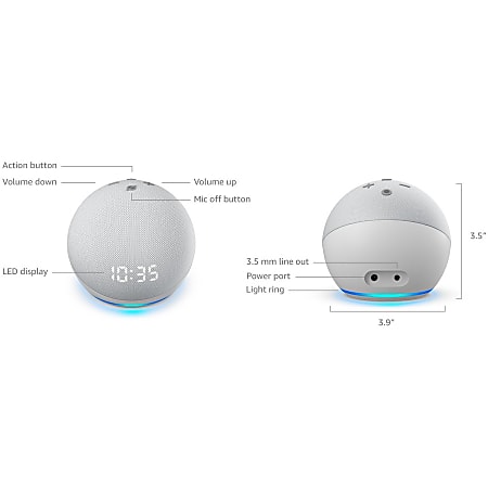 4th Generation Echo Dot Glacier White 5984982 - Office Depot