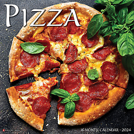 2024 Willow Creek Press Hobbies Monthly Wall Calendar, 12" x 12", Pizza, January To December
