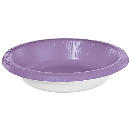 Amscan Paper Bowls, 20 Oz, Lavender, 20 Bowls Per Box, Case Of 5 Boxes