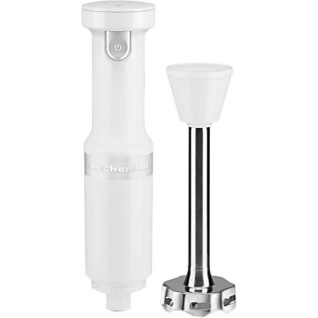 KitchenAid Cordless Variable Speed Hand Blender with Chopper and Whisk Attachment - 12 fl oz - Cordless - 25 Cup - 120 V AC - White