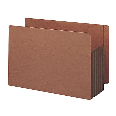 Smead® Redrope Extra-Wide End-Tab File Pockets, Legal Size, 5 1/4" Expansion, 30% Recycled, Dark Brown, Box Of 10