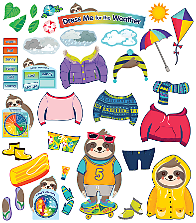 Carson Dellosa Education One World Dress Me For The Weather Bulletin Board Set, Pre-K To Grade 2