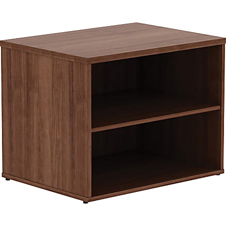 Lorell® 29-1/2"W File Storage Cabinet Credenza Computer Desk, Walnut