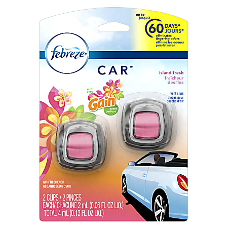 Febreze® CAR Air Freshener, Gain Island Fresh, 0.13 Oz, Pack Of 2