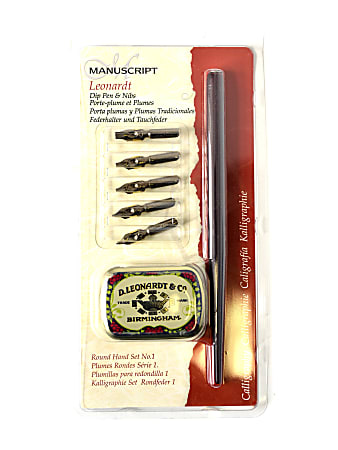 Manuscript Chronicle Round-Hand 1-Dip Pen Sets, Pack Of 2 Sets