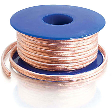 C2G 50ft 18 AWG Bulk Speaker Wire - Pin Connector Male Audio - Pin Connector Male Audio - 50ft - Clear