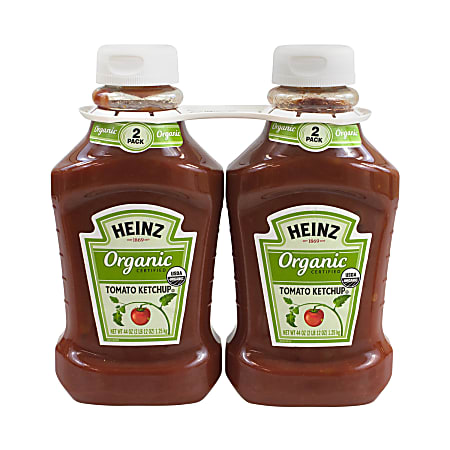 Heinz Organic Tomato Ketchup, 44 Oz, Pack Of 2 Bottles