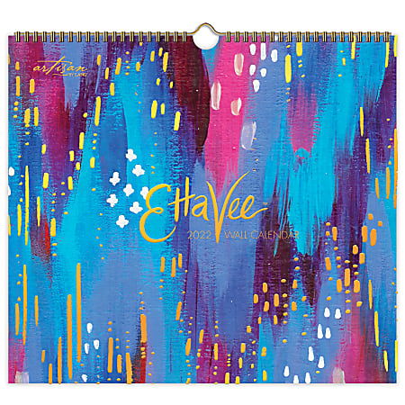 Lang Artisan Spiral Monthly Calendar, 12-3/8” x 13-3/4”, Etta Vee, January To December 2022, 229990340