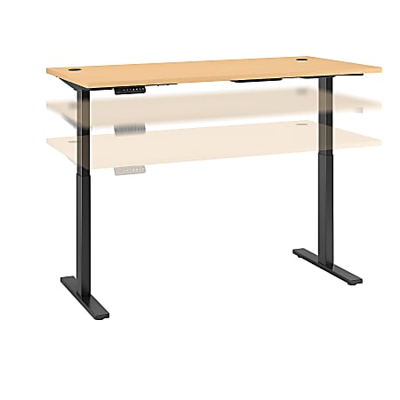 Bush Business Furniture Move 60 Series Electric 72"W x 30"D Height Adjustable Standing Desk, Natural Maple/Black Base, Standard Delivery