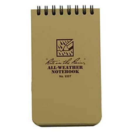 Rite in the Rain® Tactical Pocket Notebook, 3" x 5", Tan