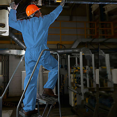 Kleenguard A20 Coveralls - Zipper Front, Elastic Back, Wrists & Ankles - Large Size - Flying Particle, Contaminant, Dust Protection - Blue - Zipper Front, Elastic Wrist & Ankle, Breathable, Comfortable - 24 / Carton
