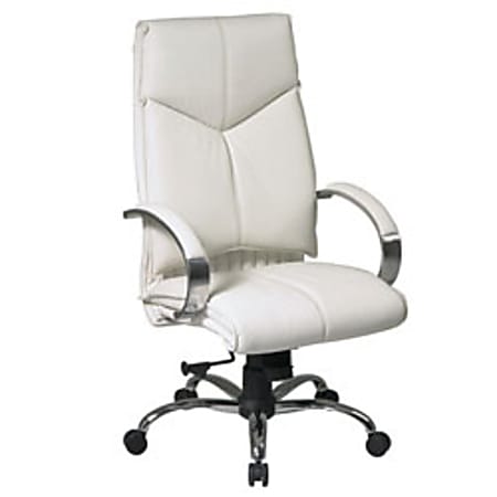 Office Star™ Pro-Line II™ Deluxe Bonded Leather High-Back Chair, White