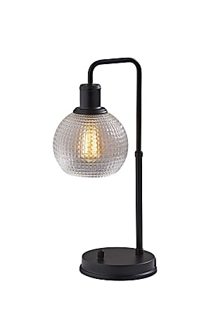 Adesso® Simplee Barnett Globe Table Lamp with USB Port, 20-1/2"H, Clear Shade/Matte Black Base