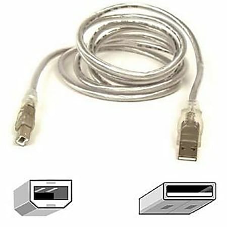 Belkin USB 2.0 Cable - Type A Male - Type B Male - 6ft - Ice Clear