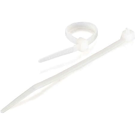 C2G 4in Cable Ties - White - 100pk - Cable Holder - Natural - 4" Length - 100 Pack - TAA Compliant