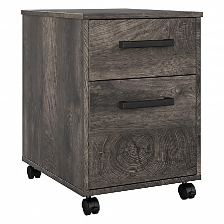 kathy ireland® Home by Bush® Furniture City Park 19"D Vertical 2-Drawer Mobile File Cabinet, Dark Gray Hickory, Standard Delivery