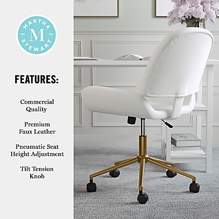 White and 2025 brass office chair
